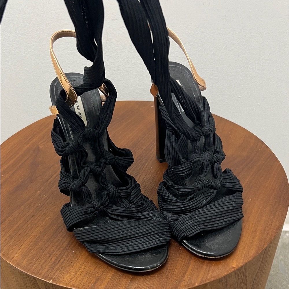 Dries Van Noten Black Knotted Heels